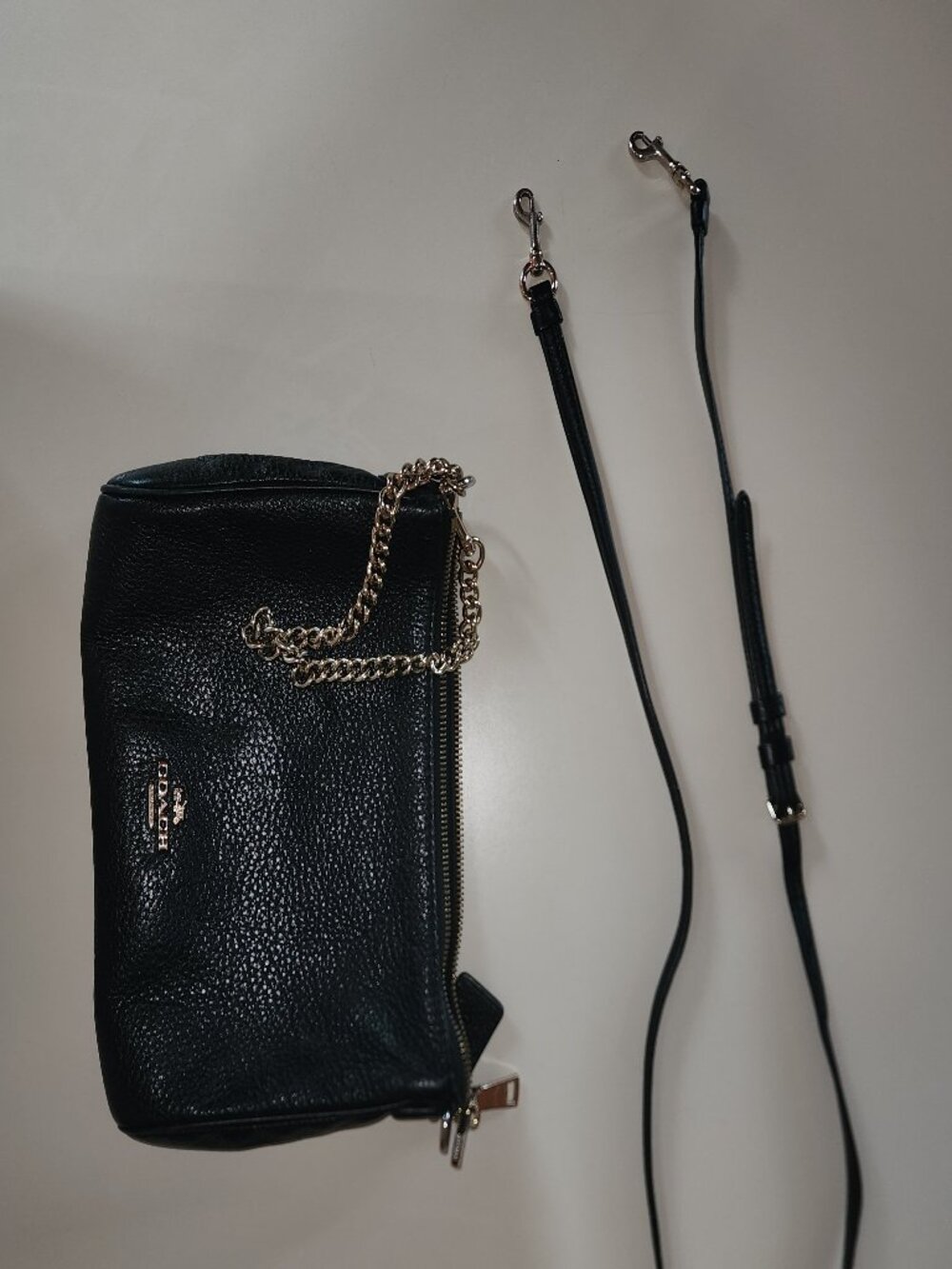 Coach Black Pebble Gold Hardware Cross Body Bag - Picture 7 of 7